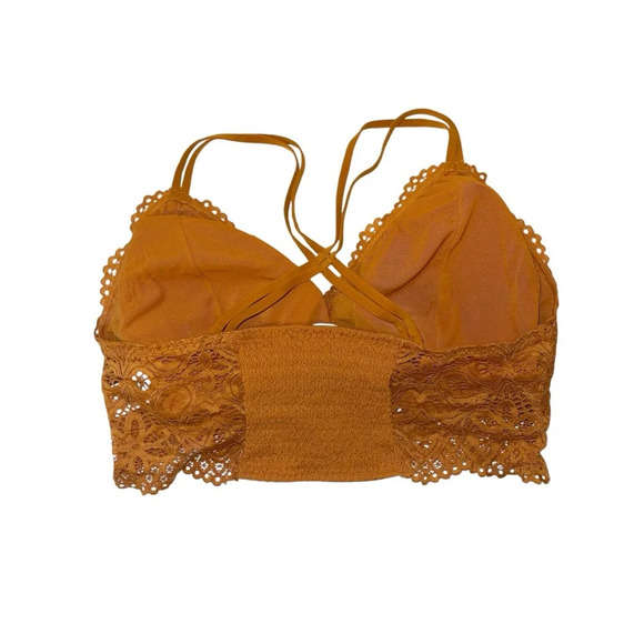 Maurices Golden Yellow Allover Lace Strappy Racerback Bralette Medium Women’s - Picture 5 of 10